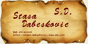 Staša Dabesković vizit kartica